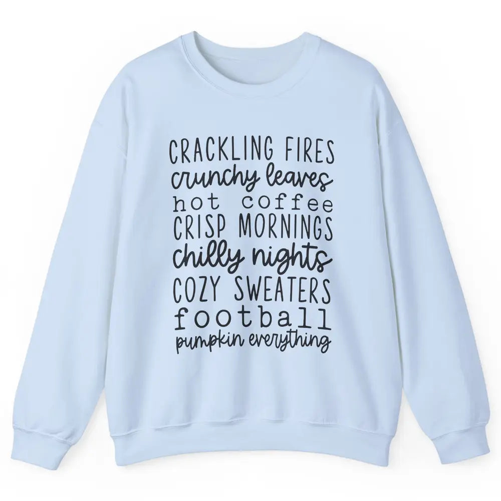 Fall Favorite Crackling Fire Pumpkin Everything Thanksgiving Unisex Crewneck Sweatshirt