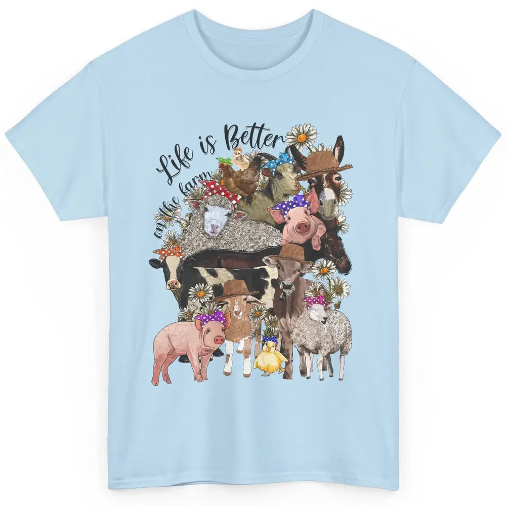 Western Animals Life Is Better On The Farm Pig Cow Donkey Classic Unisex T-Shirt