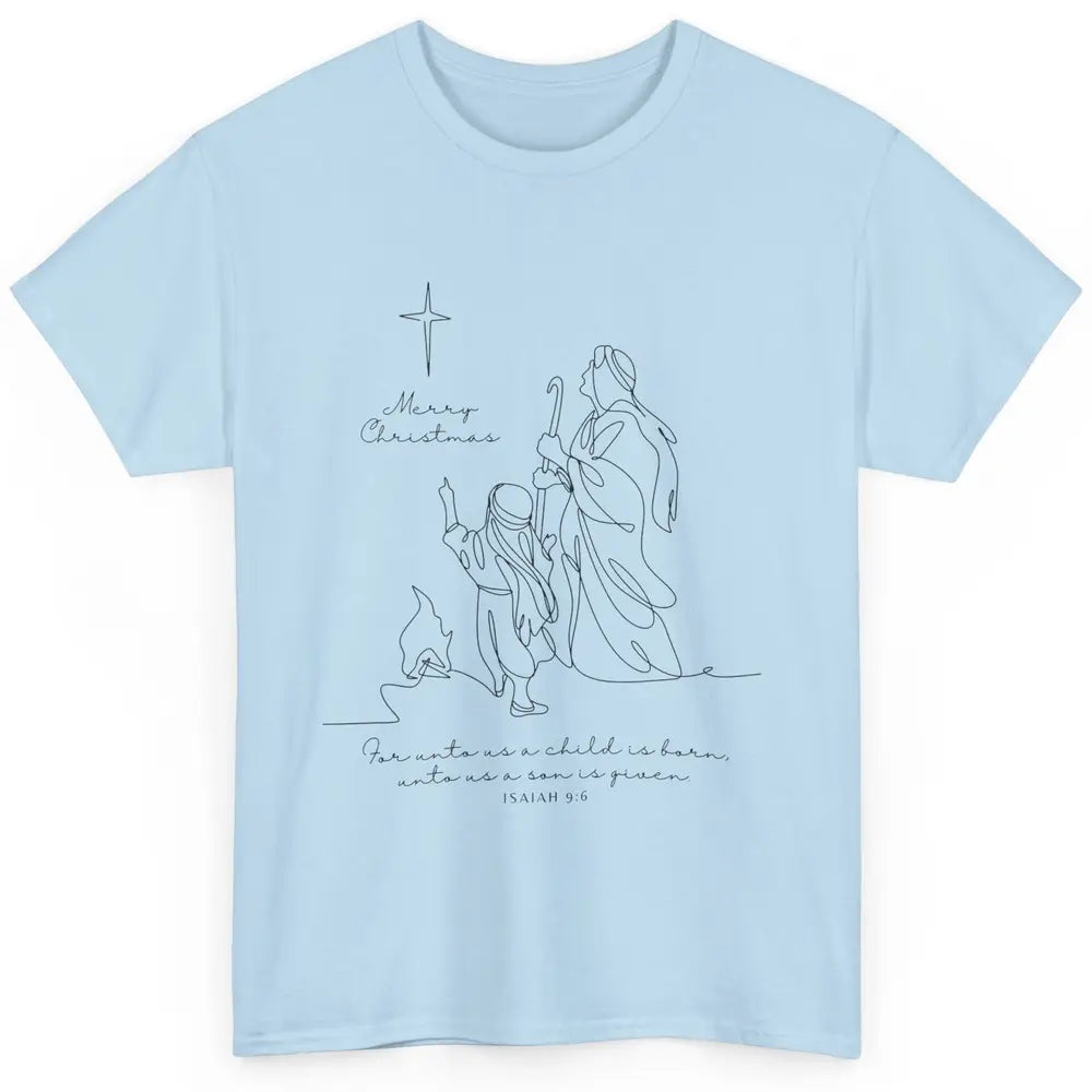 Merry Christmas Unto Us Child Is Born Christian Bible Verse Classic Unisex T-Shirt