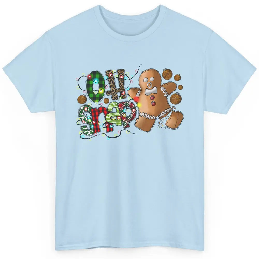 Funny Gingerbread Broken Oh Snap Western Christmas Leopard Classic Unisex T-Shirt
