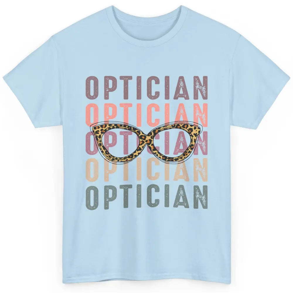 Retro Optometrist Leopard Eyeglasses Optician Ophthalmology Classic Unisex T-Shirt