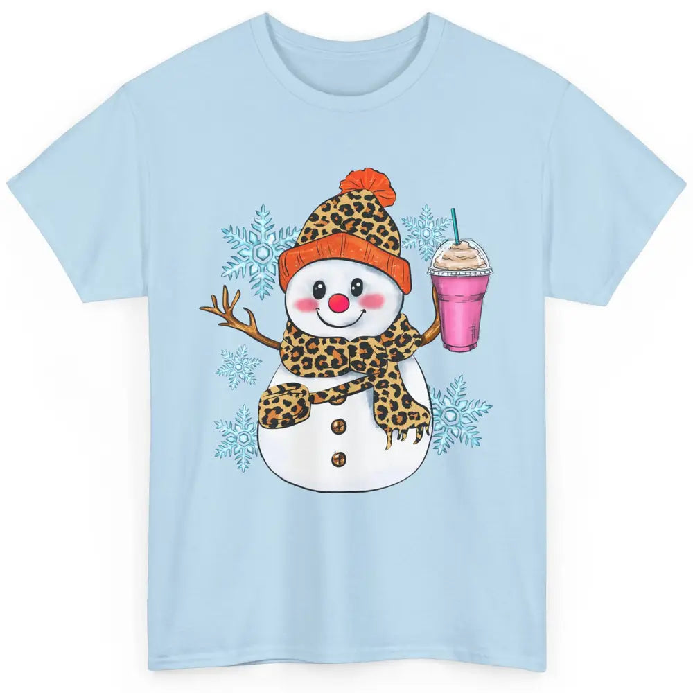 Retro Leopard Christmas Bougie Snowman Boojee Winter Holiday Classic Unisex T-Shirt
