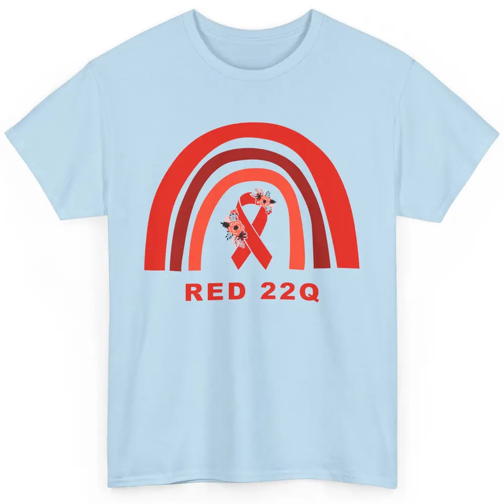 22Q Deletion/DiGeorge Syndrome Awareness Floral Red Rainbow Classic Unisex T-Shirt