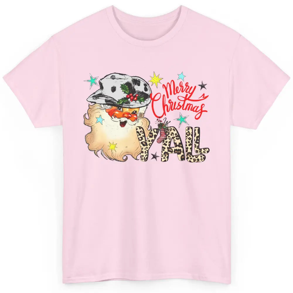 Santa Claus Merry Christmas Y'all Western Country Cowboy Classic Unisex T-Shirt