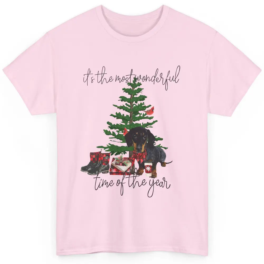 Dachshund Christmas Tree The Most Wonderful Time Of The Year Classic Unisex T-Shirt