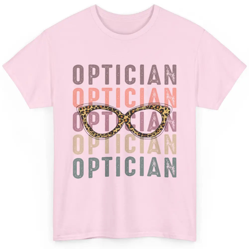 Retro Optometrist Leopard Eyeglasses Optician Ophthalmology Classic Unisex T-Shirt