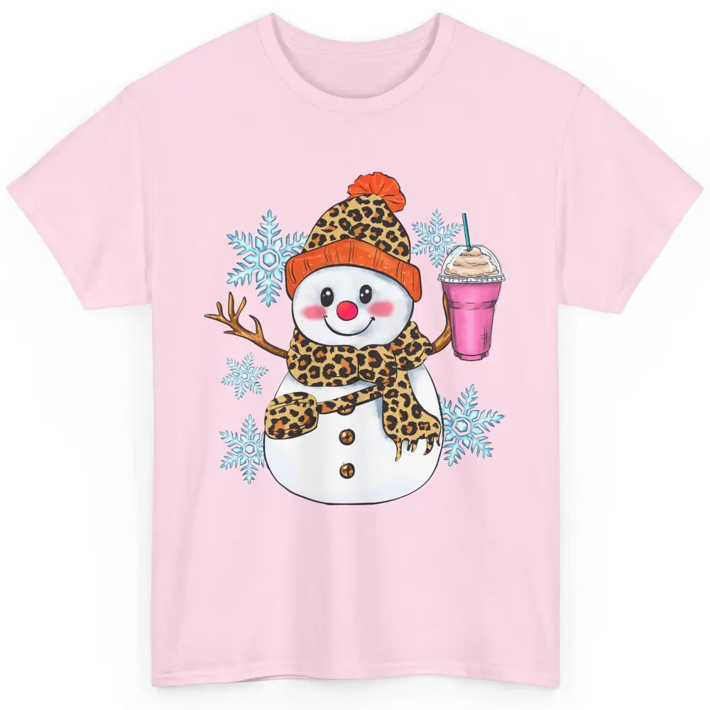 Retro Leopard Christmas Bougie Snowman Boojee Winter Holiday Classic Unisex T-Shirt