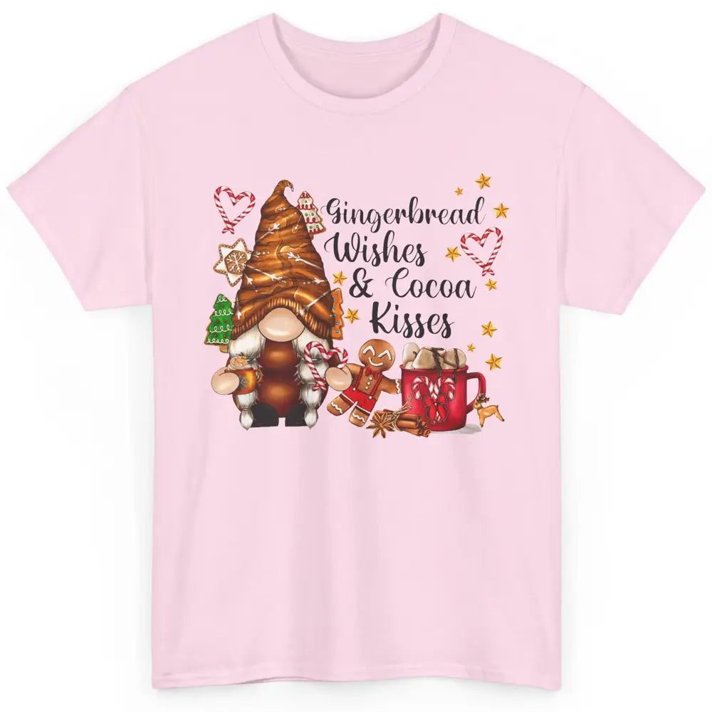 Retro Christmas Gnome Gingerbread Wishes and Cocoa Kisses Classic Unisex T-Shirt