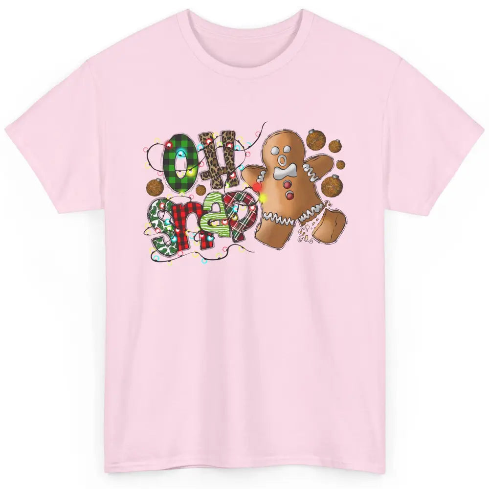 Funny Gingerbread Broken Oh Snap Western Christmas Leopard Classic Unisex T-Shirt