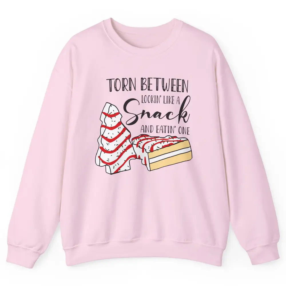 Christmas Tree Cake Torn Between Look Like a Snack Eat One Unisex Crewneck Sweatshirt