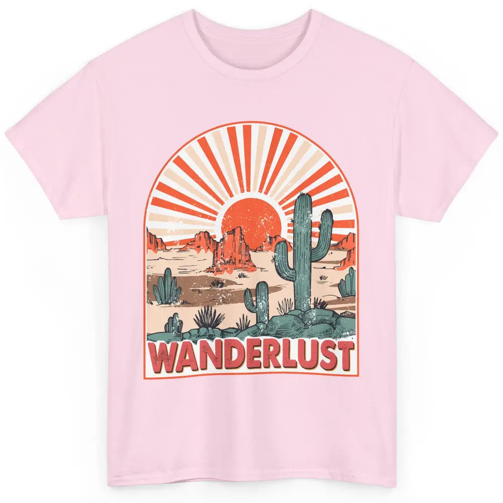 Vintage Desert Sunset Wanderlust Get Lost In Nature Outdoor Classic Unisex T-Shirt