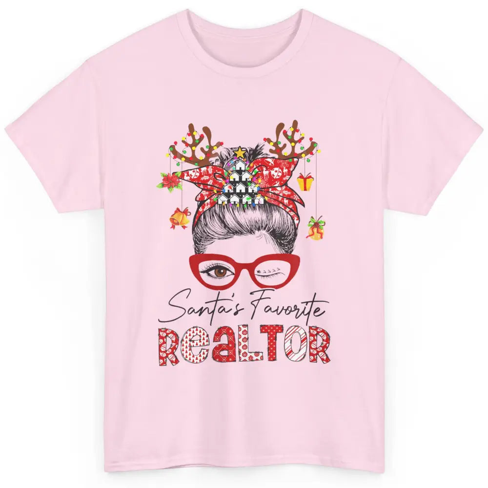 Merry Christmas Xmas Santa Messy Hair Realtor Real Estate Classic Unisex T-Shirt