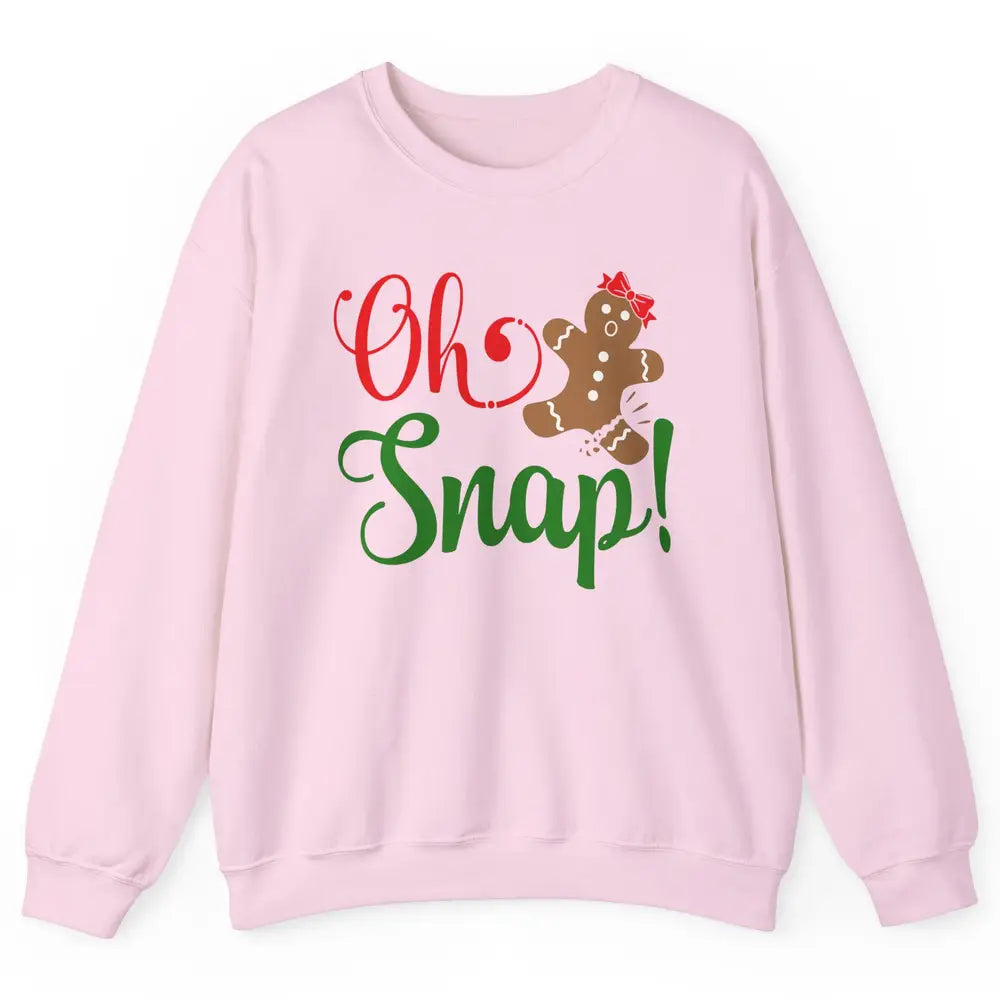 Funny Gingerbread Broken Oh Snap Western Christmas Cookies Unisex Crewneck Sweatshirt