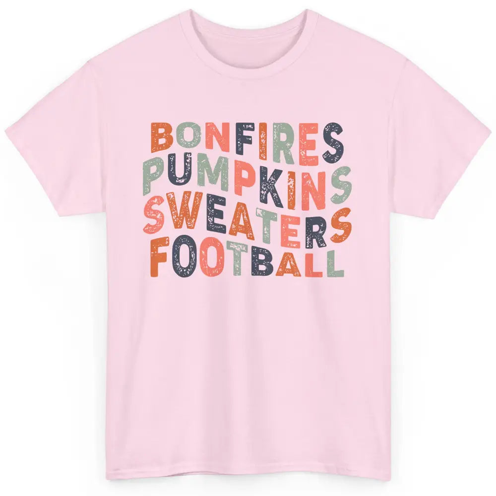 Retro Fall Bonfires Pumpkins Swaeaters Football Thanksgiving Classic Unisex T-Shirt
