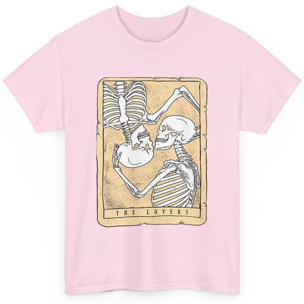Tarot Card The Lovers Skeleton Couple Funny Skull Vintage Astrology Gothic Happy Valentine's Day Classic Unisex T-Shirt
