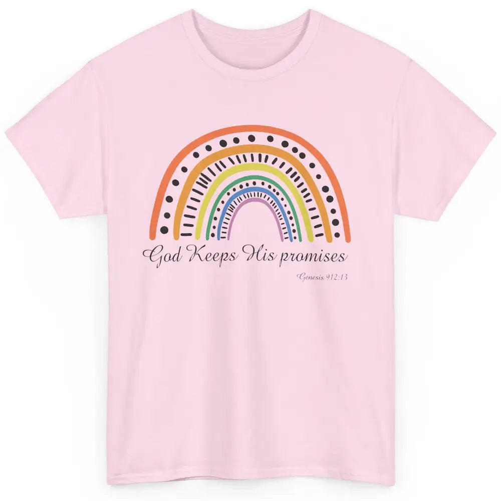 Retro Rainbow God Keeps His Promises Christian Religious Classic Unisex T-Shirt