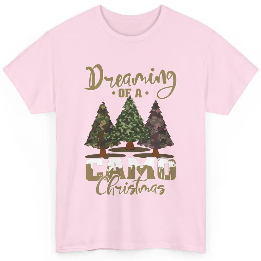 Christmas Tree Dreaming Of A Camo Christmas Veteran Gift Classic Unisex T-Shirt