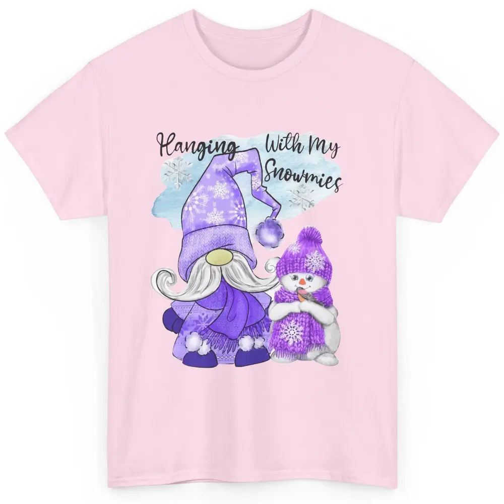 Retro Christmas Snowman And Gnome Hanging With My Snowmies Classic Unisex T-Shirt