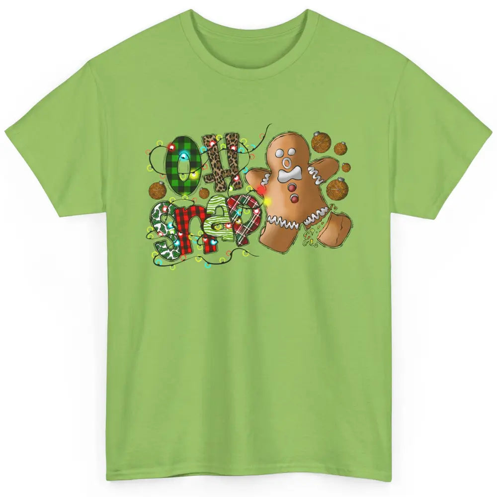 Funny Gingerbread Broken Oh Snap Western Christmas Leopard Classic Unisex T-Shirt
