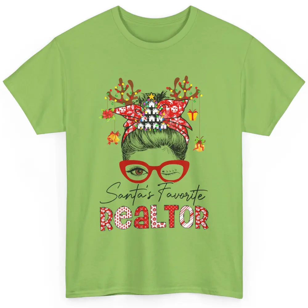 Merry Christmas Xmas Santa Messy Hair Realtor Real Estate Classic Unisex T-Shirt