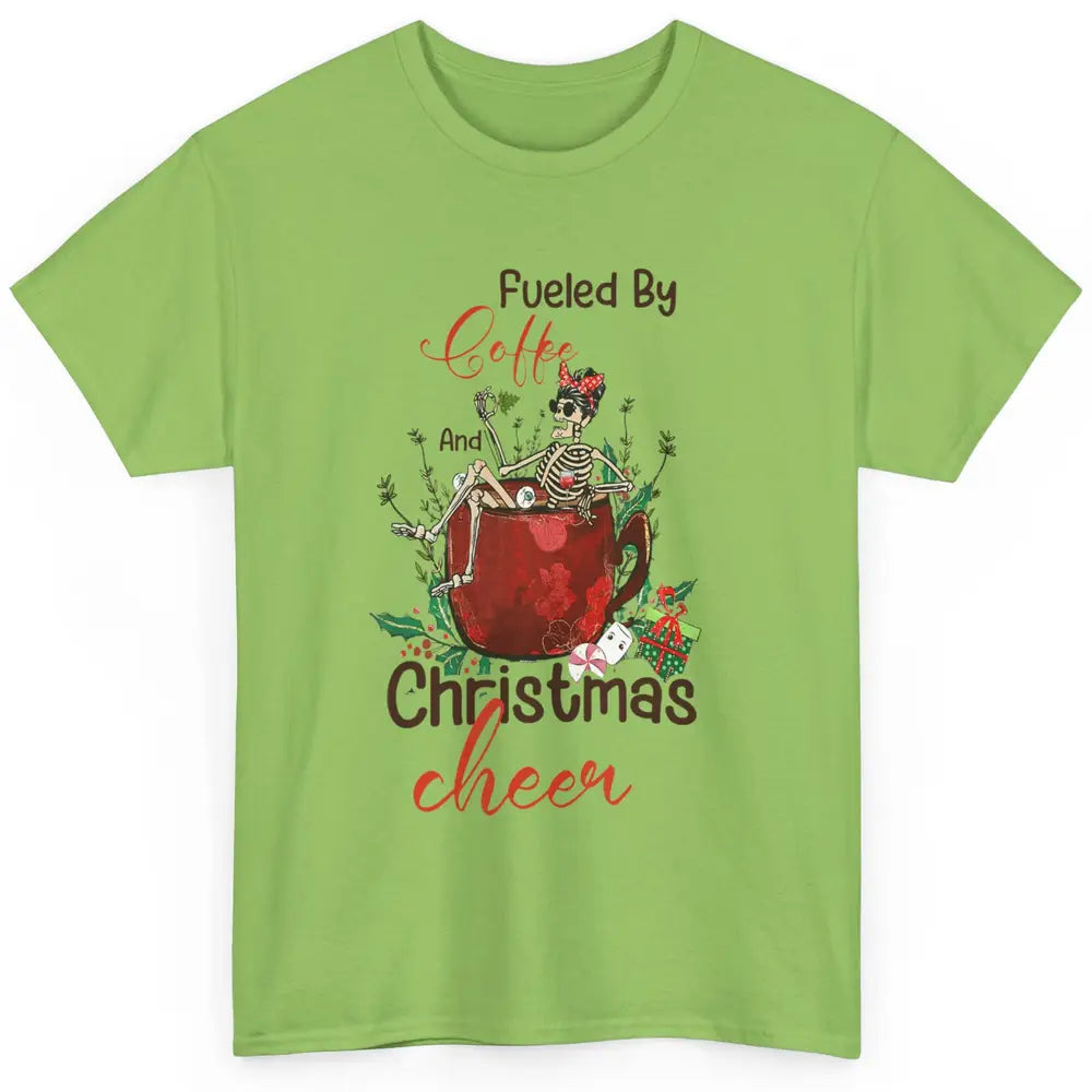 Merry Christmas Skeleton Drink Fueled By Coffee Xmas Latte Classic Unisex T-Shirt