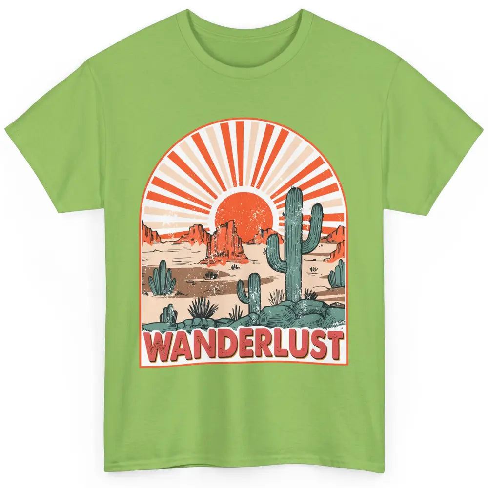 Vintage Desert Sunset Wanderlust Get Lost In Nature Outdoor Classic Unisex T-Shirt