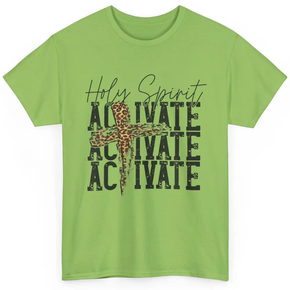 Western Leopard Holy Spirit Activate Jesus Cross Christian Classic Unisex T-Shirt