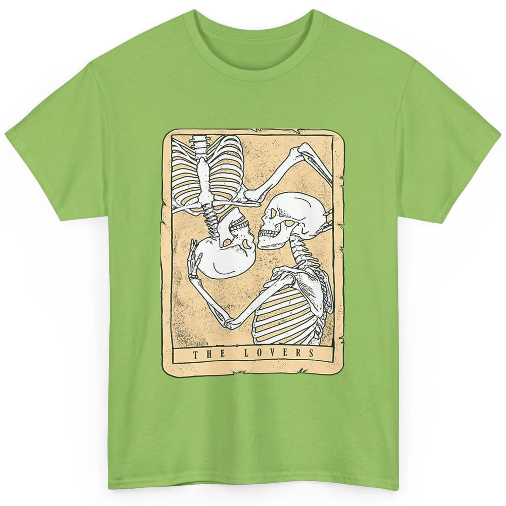 Tarot Card The Lovers Skeleton Couple Funny Skull Vintage Astrology Gothic Happy Valentine's Day Classic Unisex T-Shirt
