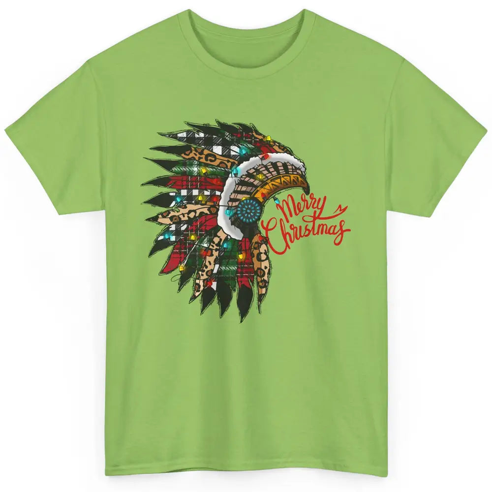 Christmas Headdress Indian Hat Leopard Western Christmas Classic Unisex T-Shirt