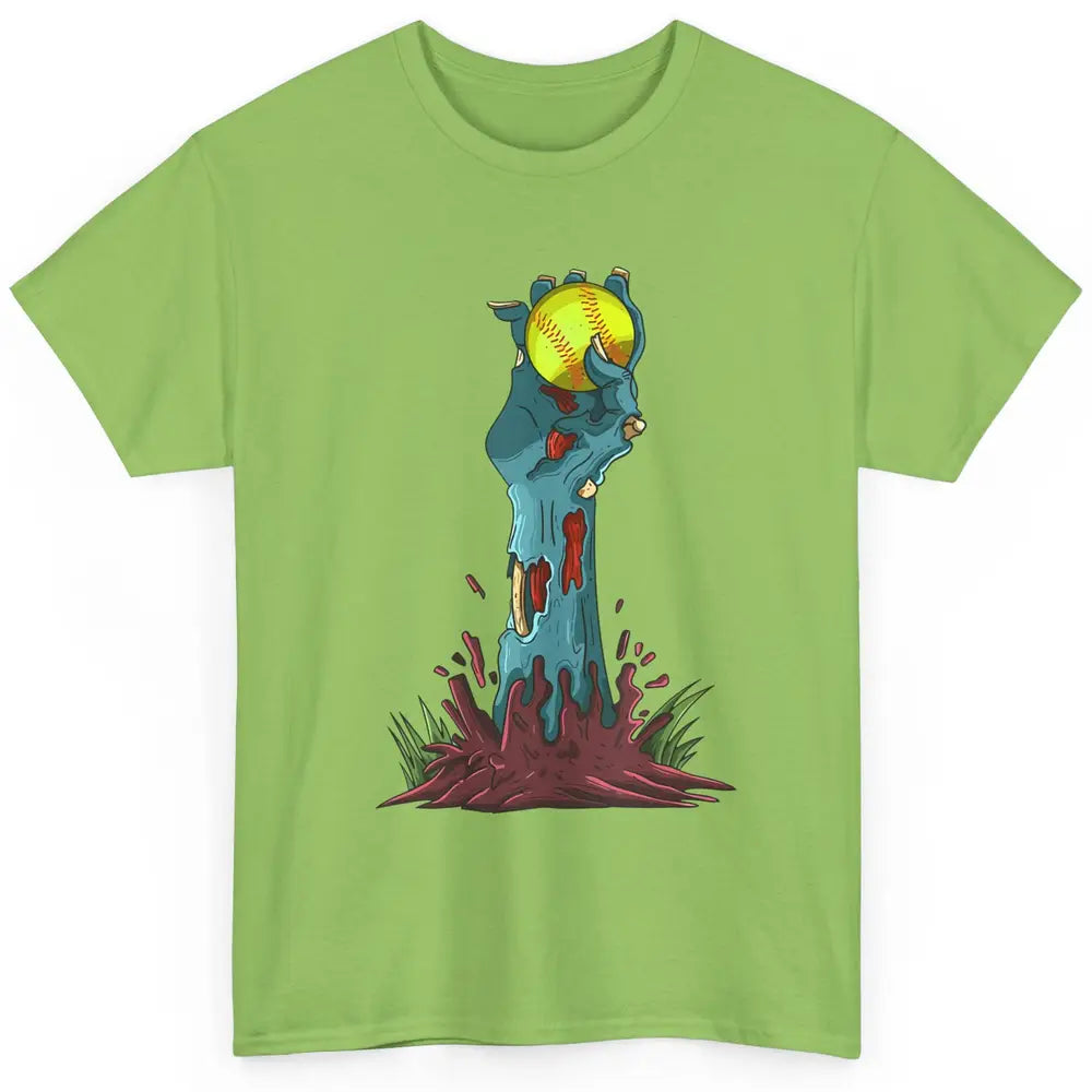 Zombie Hand Softball Funny Halloween Softball Scary Costume Classic Unisex T-Shirt