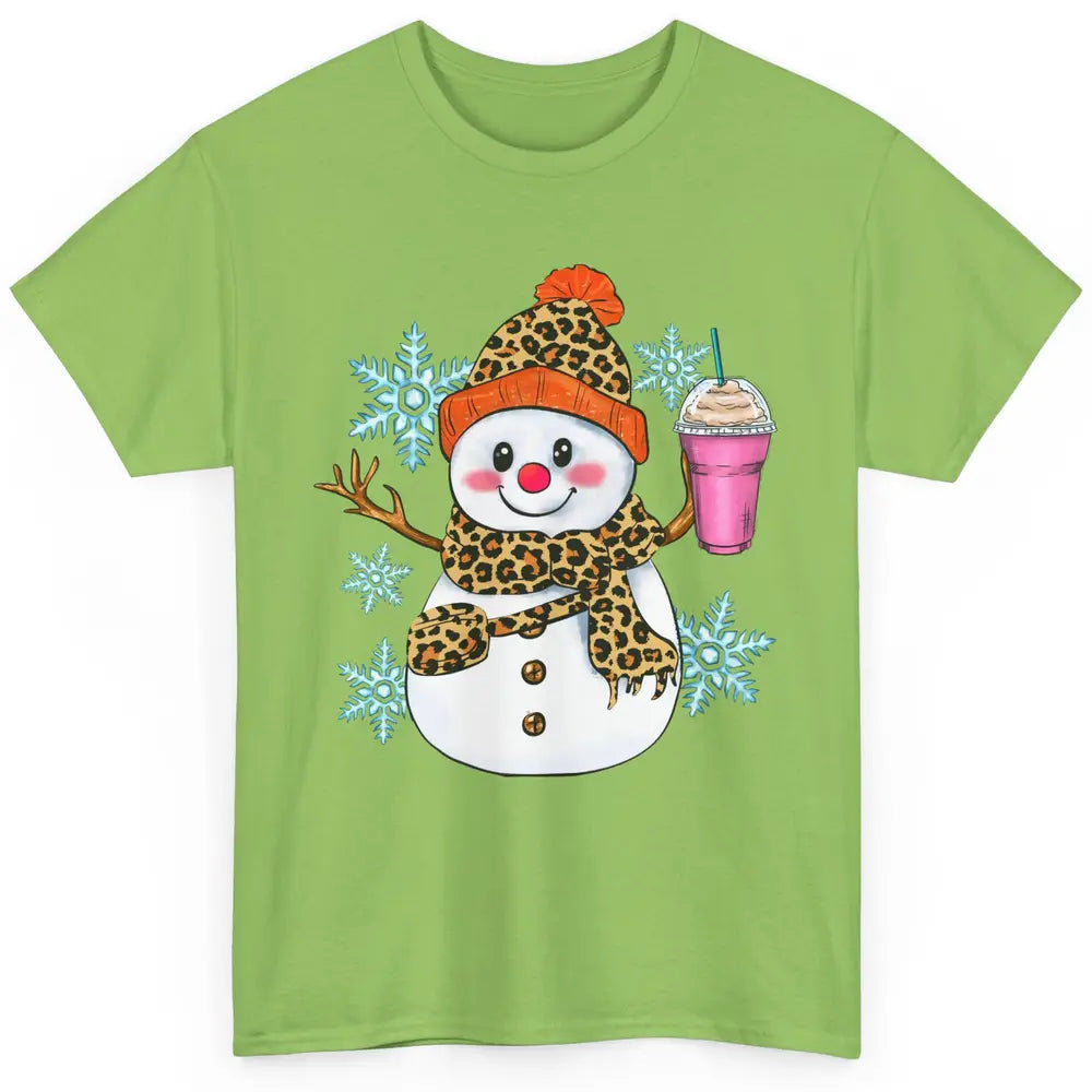 Retro Leopard Christmas Bougie Snowman Boojee Winter Holiday Classic Unisex T-Shirt