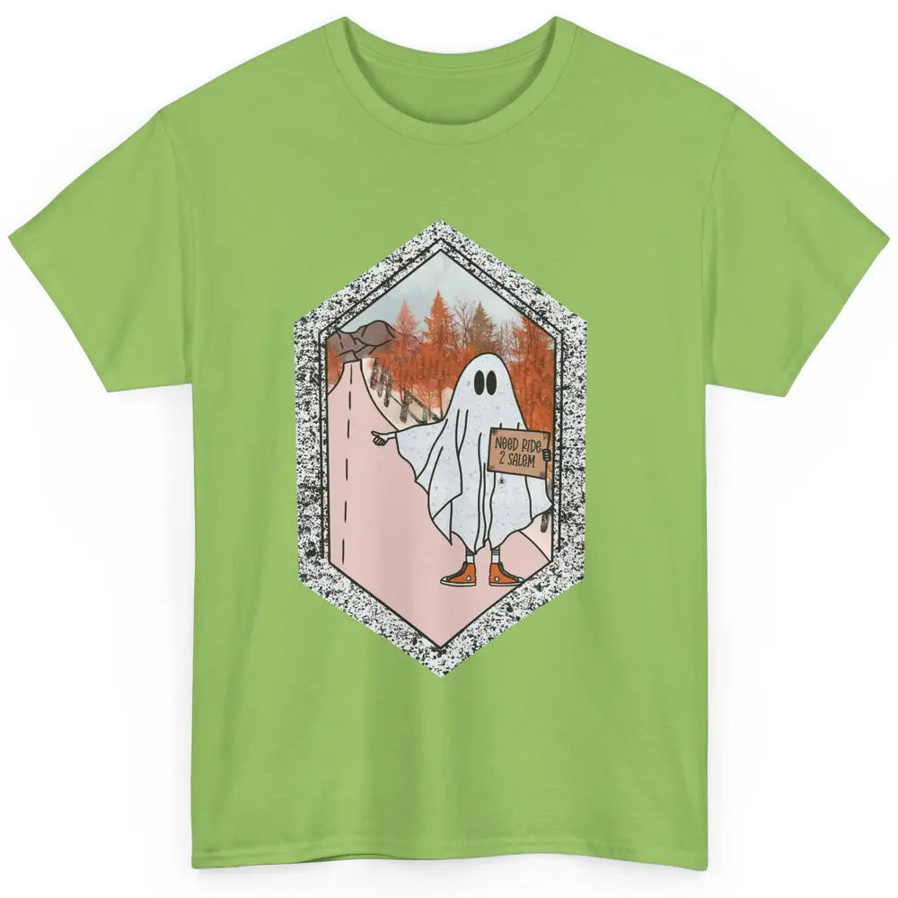 Funny Ghost Need Ride To Salem Witch Halloween Costume Classic Unisex T-Shirt