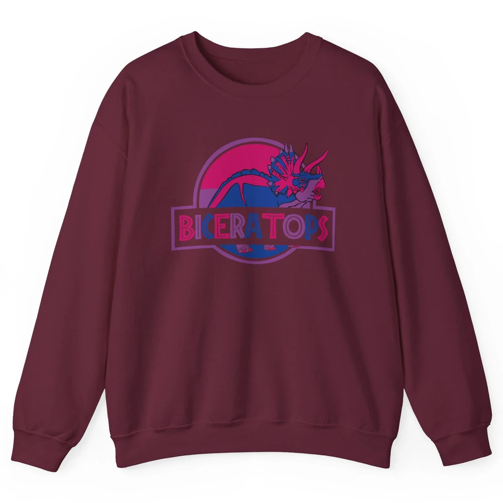 Biceratops Bisexual Ceratops Dinosaur LGBT Pride Month Unisex Crewneck Sweatshirt