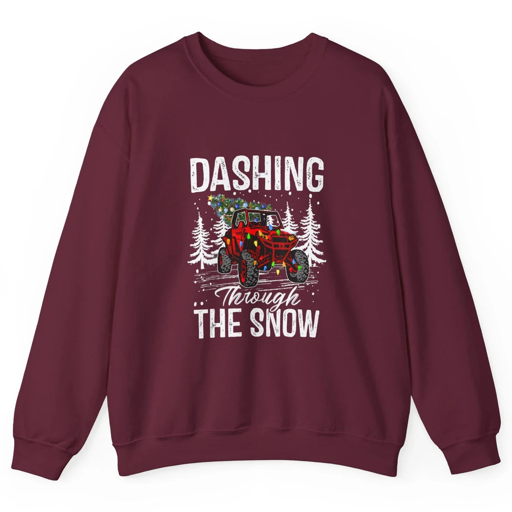 Side By Side Christmas UTV Riding Dirty SXS Rider Offroad Unisex Crewneck Sweatshirt
