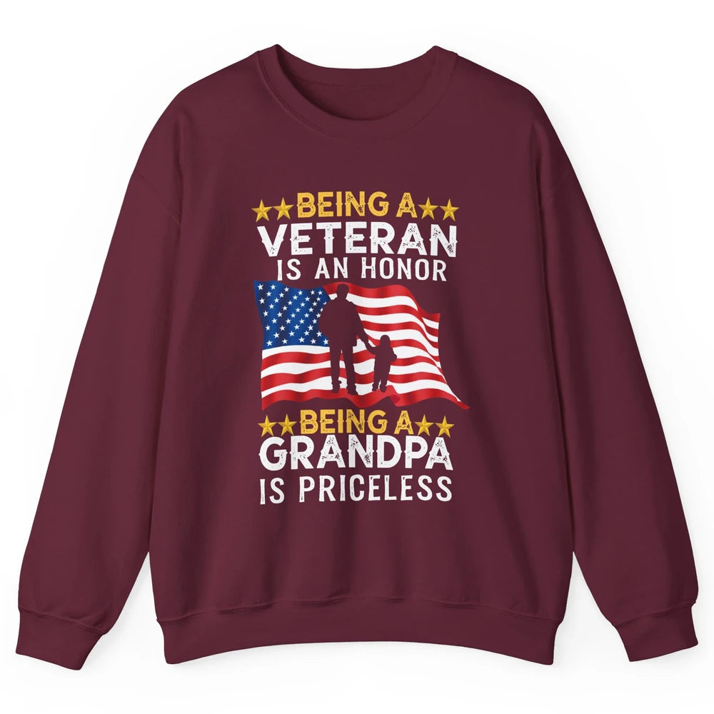Being A Veteran Is An Honor Army Dad US Military Day Unisex Crewneck Sweatshirt
