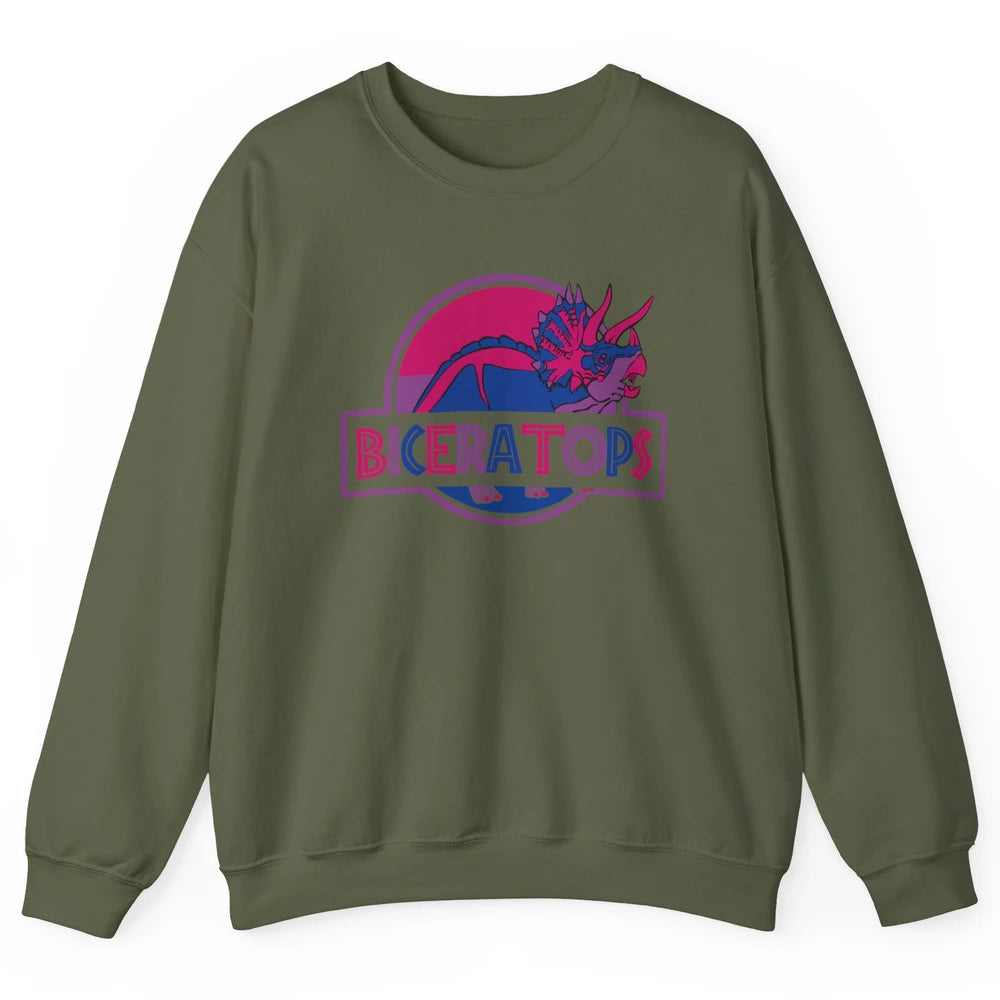 Biceratops Bisexual Ceratops Dinosaur LGBT Pride Month Unisex Crewneck Sweatshirt