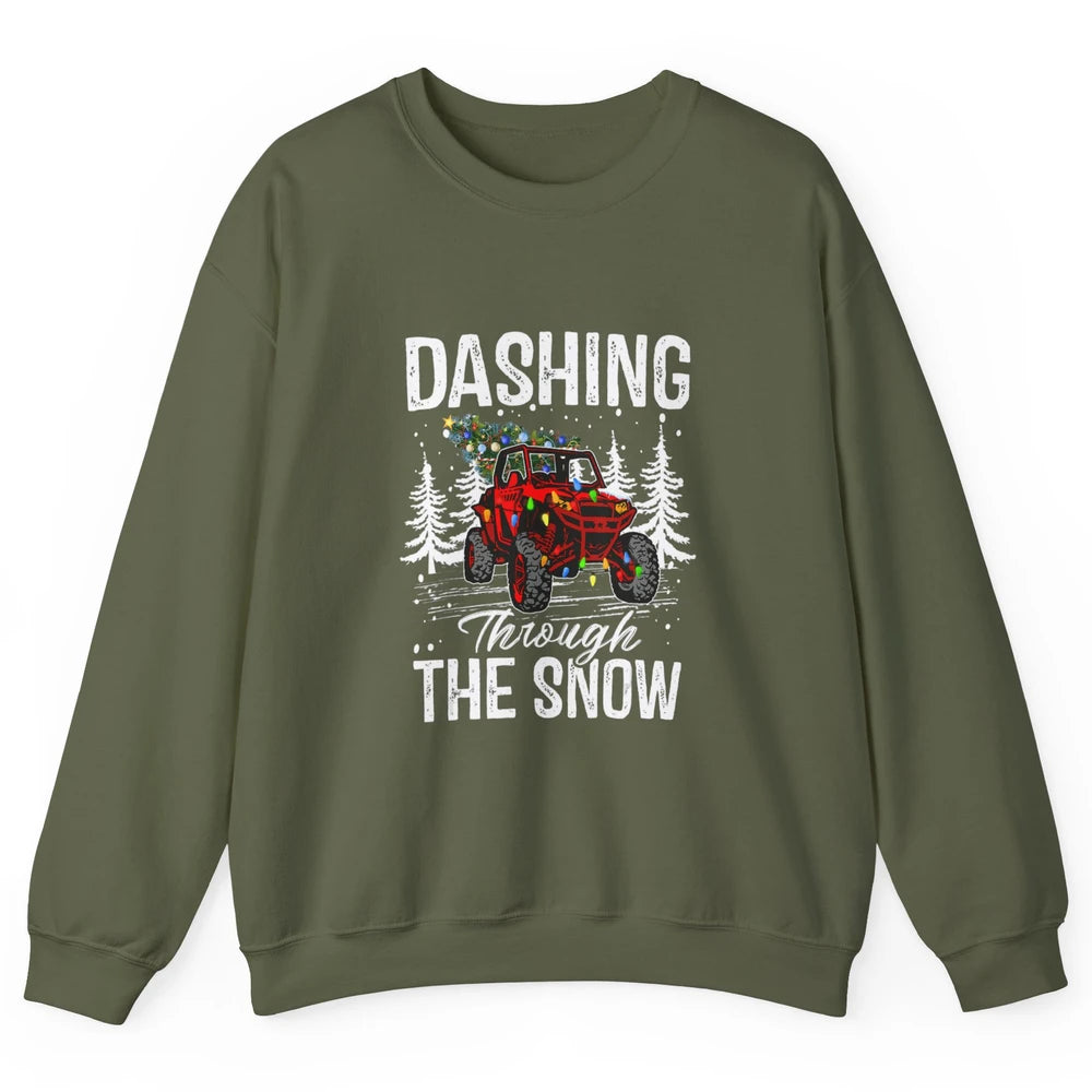 Side By Side Christmas UTV Riding Dirty SXS Rider Offroad Unisex Crewneck Sweatshirt