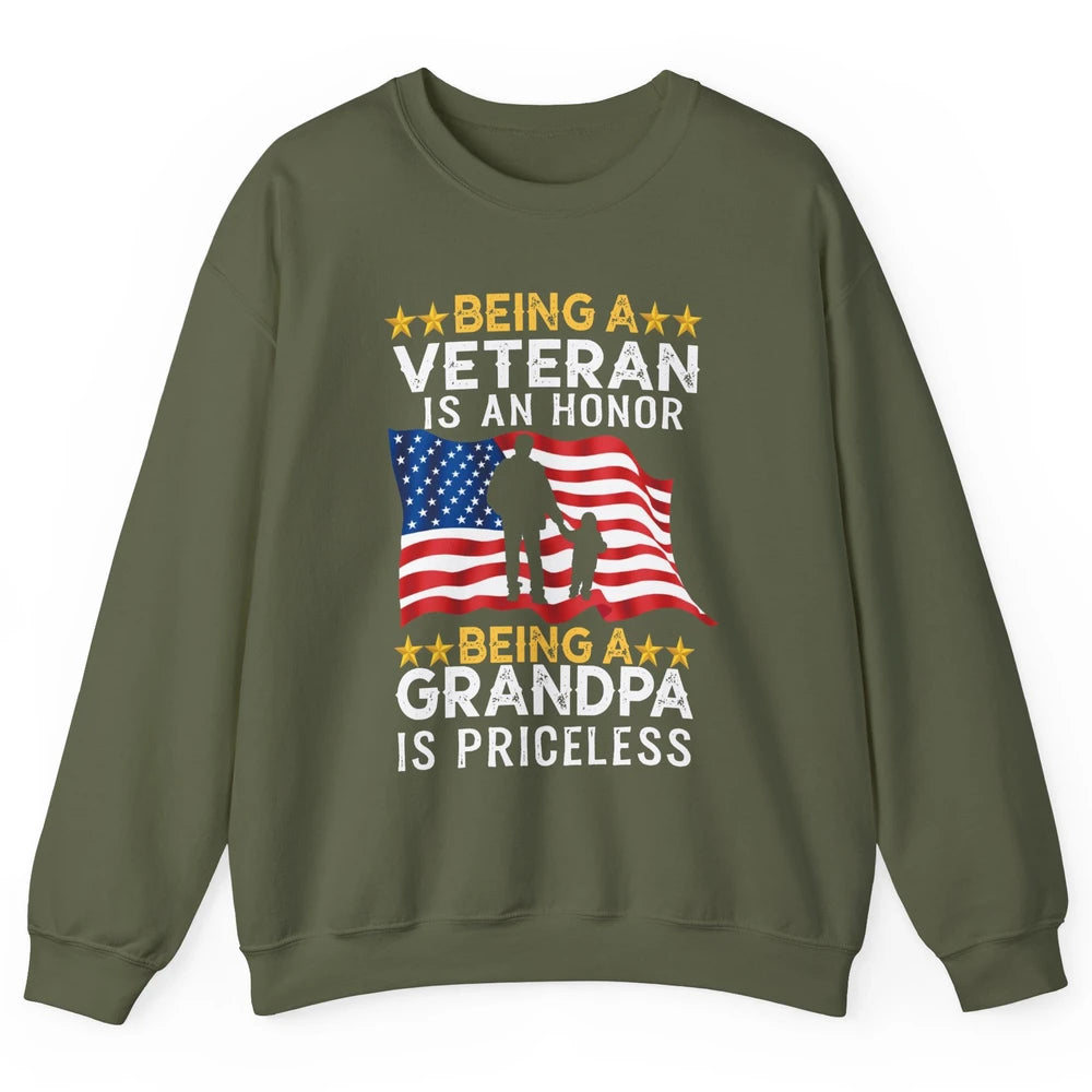 Being A Veteran Is An Honor Army Dad US Military Day Unisex Crewneck Sweatshirt