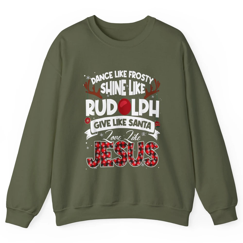 Merry Christmas Santa Frosty Rudolph Jesus Xmas God Reindeer Unisex Crewneck Sweatshirt