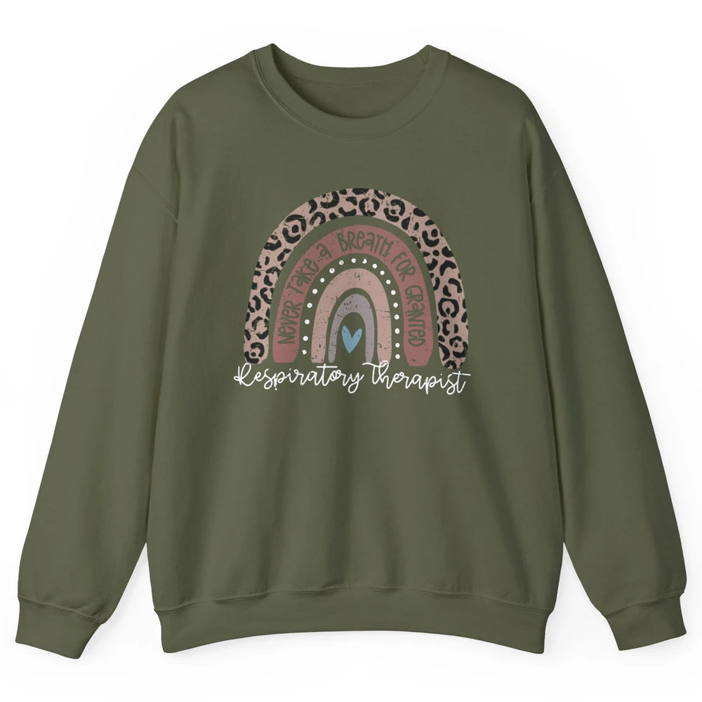 Retro Respiratory Therapy Rainbow Respiratory Therapist Gift Unisex Crewneck Sweatshirt