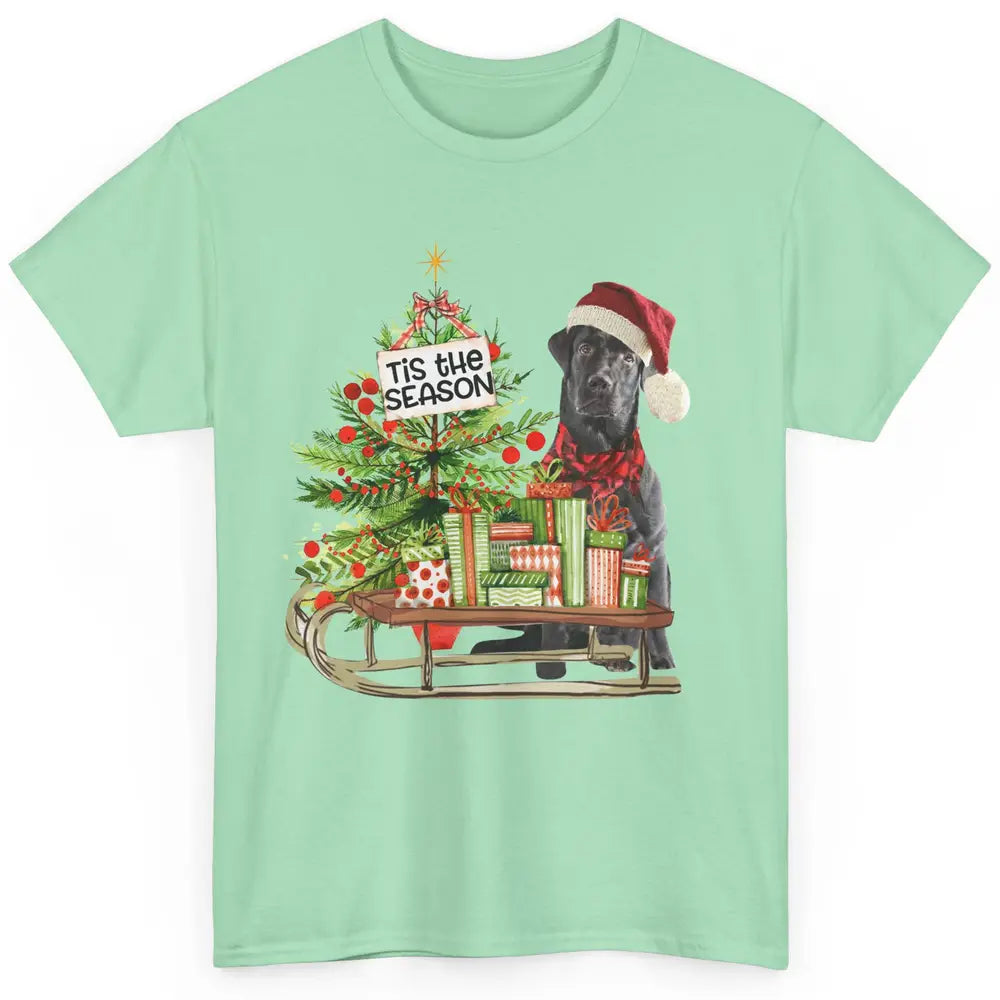 Black Labrador Christmas Tree Tis The Season Black Lab Mom Classic Unisex T-Shirt
