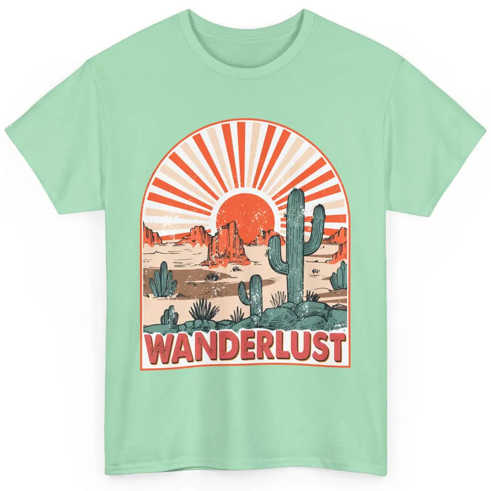 Vintage Desert Sunset Wanderlust Get Lost In Nature Outdoor Classic Unisex T-Shirt