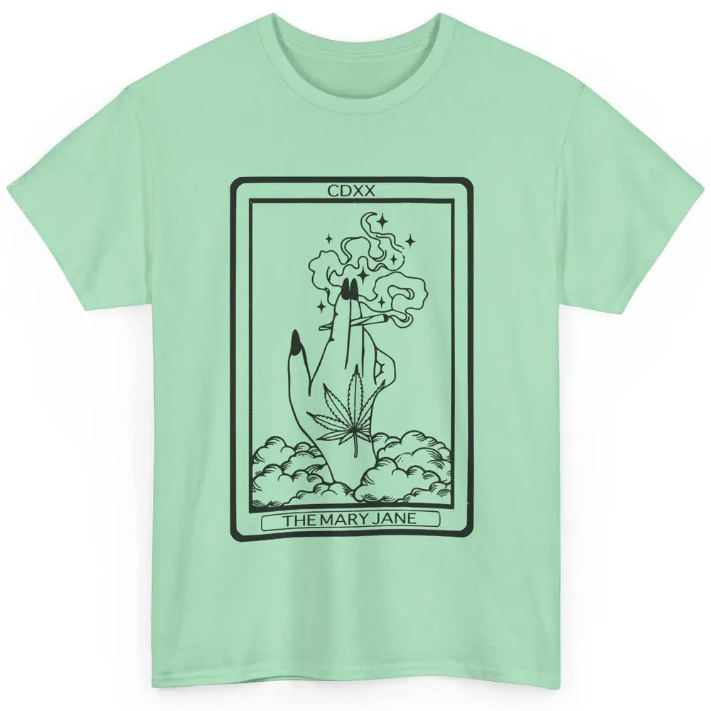 Vintage Weed Mary Jane Tarot Card Weed Smoker Smoking Lady Classic Unisex T-Shirt
