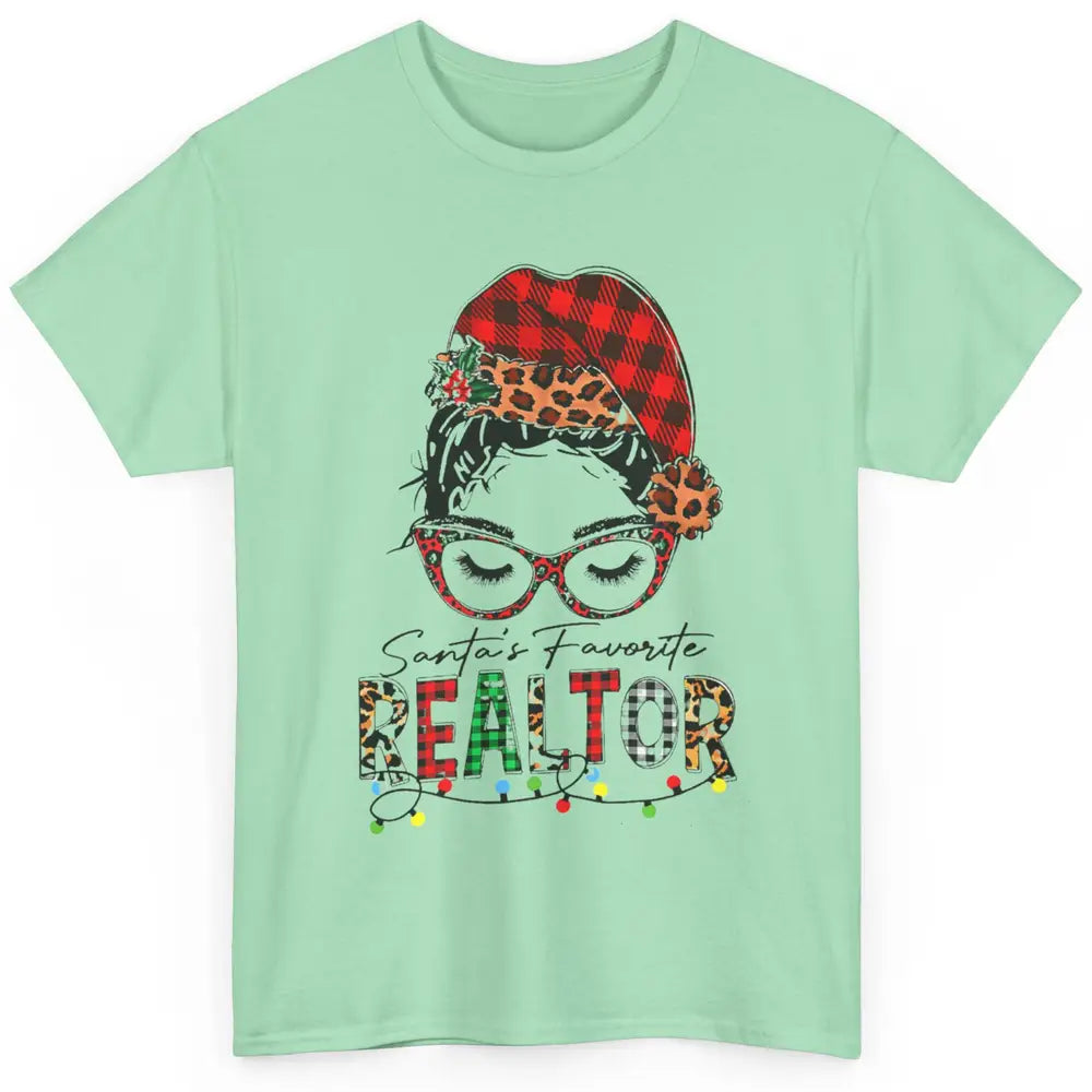 Merry Christmas Xmas Santa Messy Hair Realtor Real Estate Classic Unisex T-Shirt