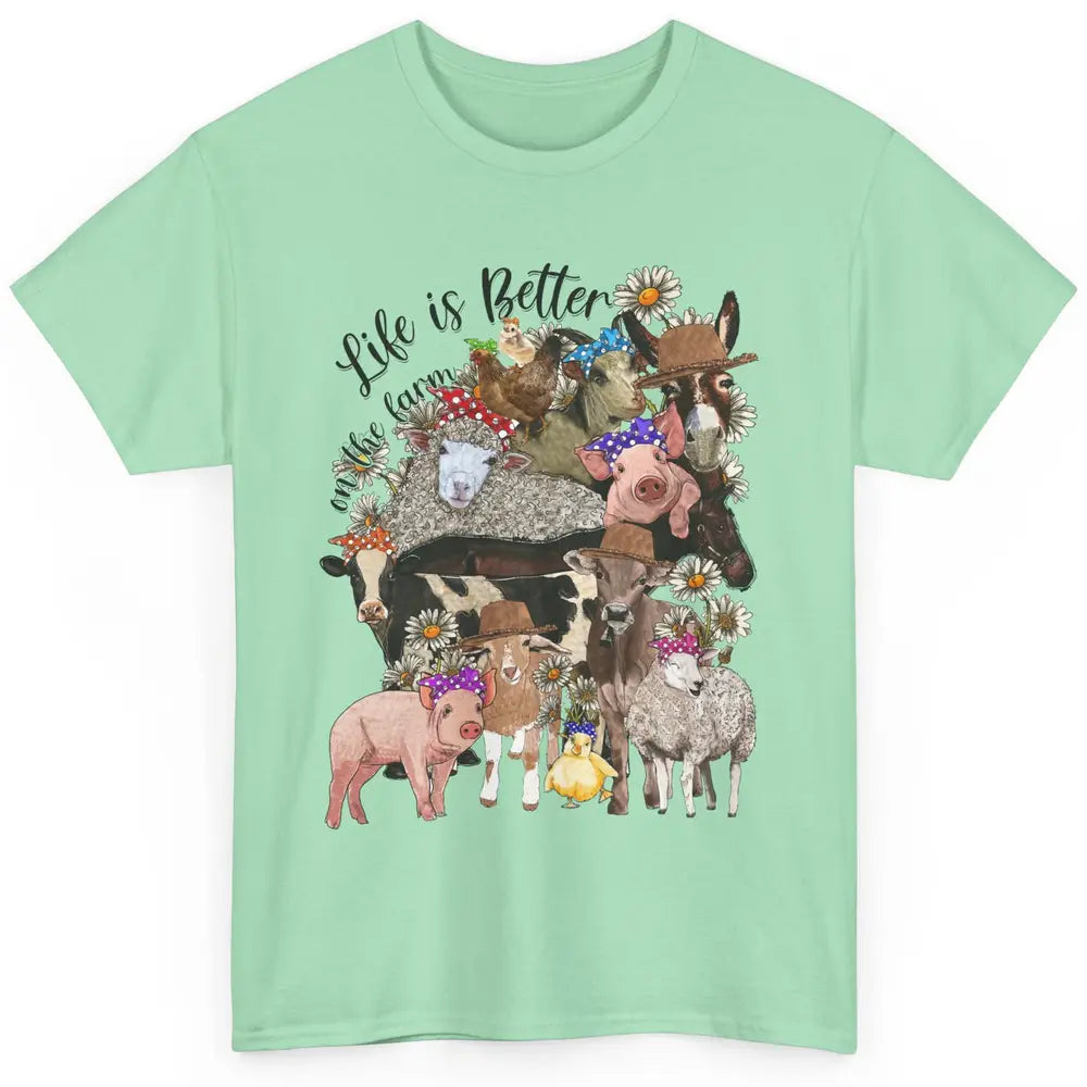 Western Animals Life Is Better On The Farm Pig Cow Donkey Classic Unisex T-Shirt