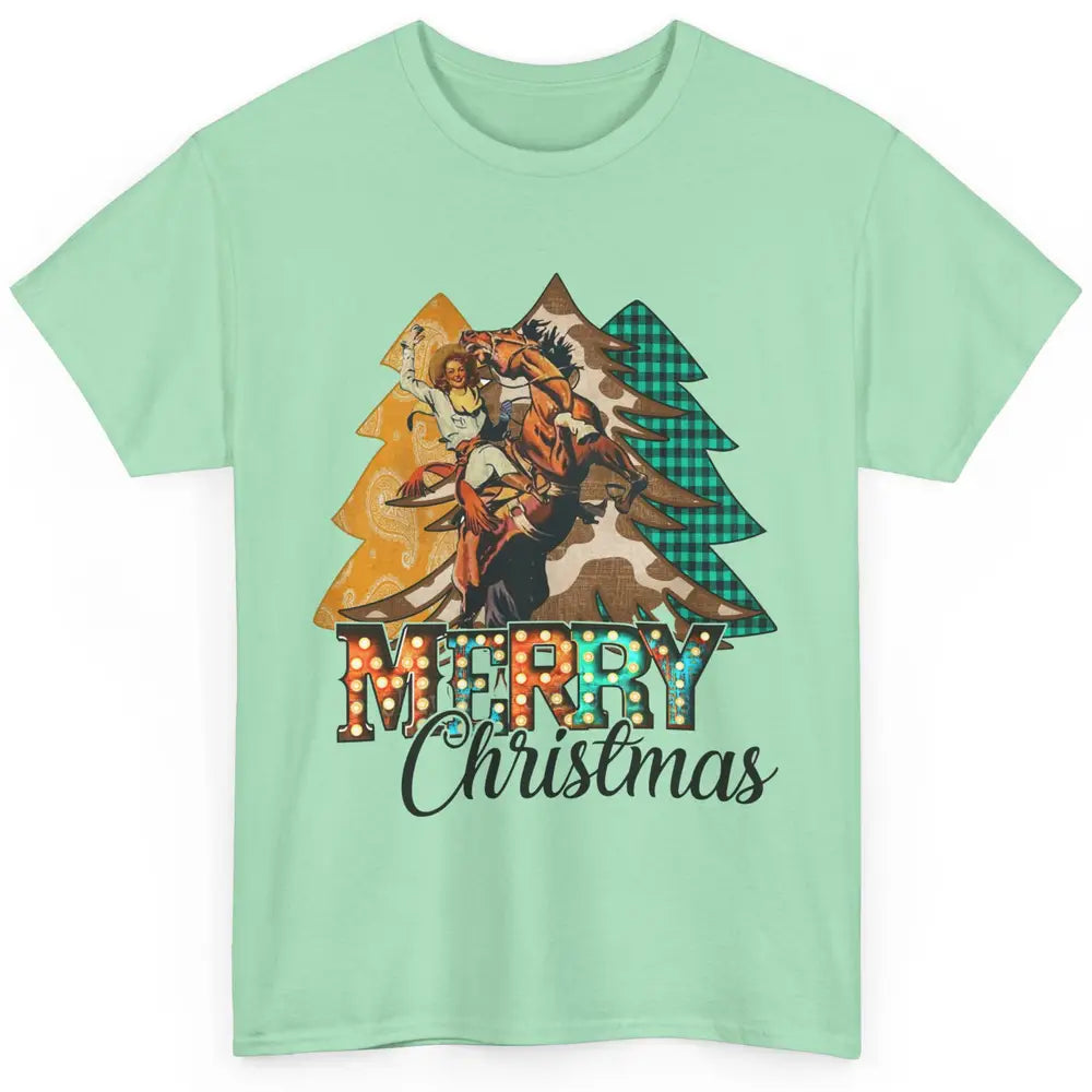 Rodeo Mom Cowgirl Christmas Tree Western Country Cowboy Gift Classic Unisex T-Shirt