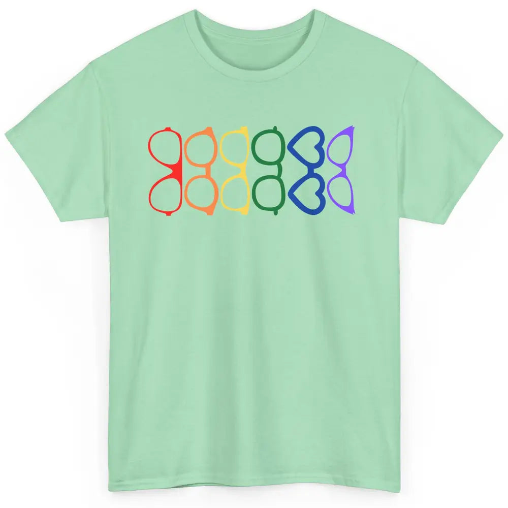 Rainbow Eyeglasses Pride Optometrist Optician Glasses Gift Classic Unisex T-Shirt