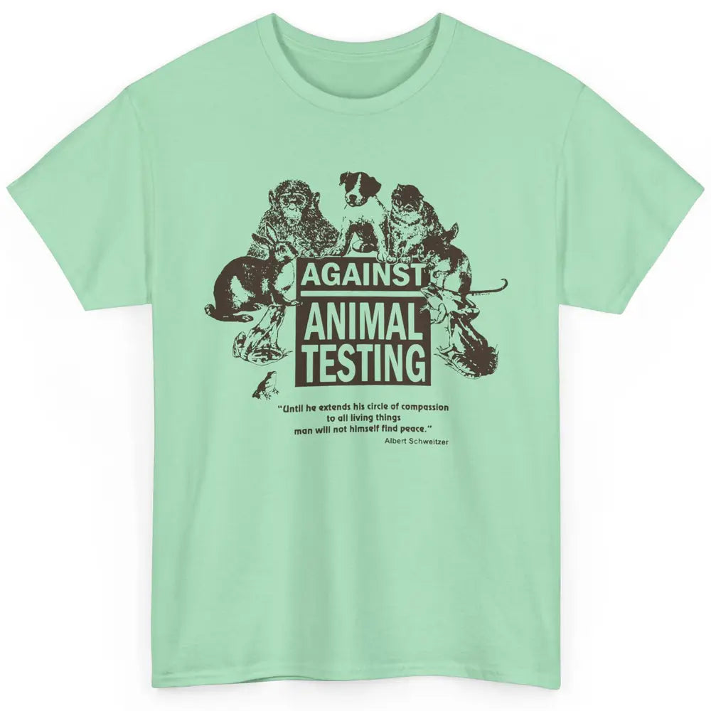 Against Animal Testing Farm Pet Liberation Right Vegan Retro Classic Unisex T-Shirt