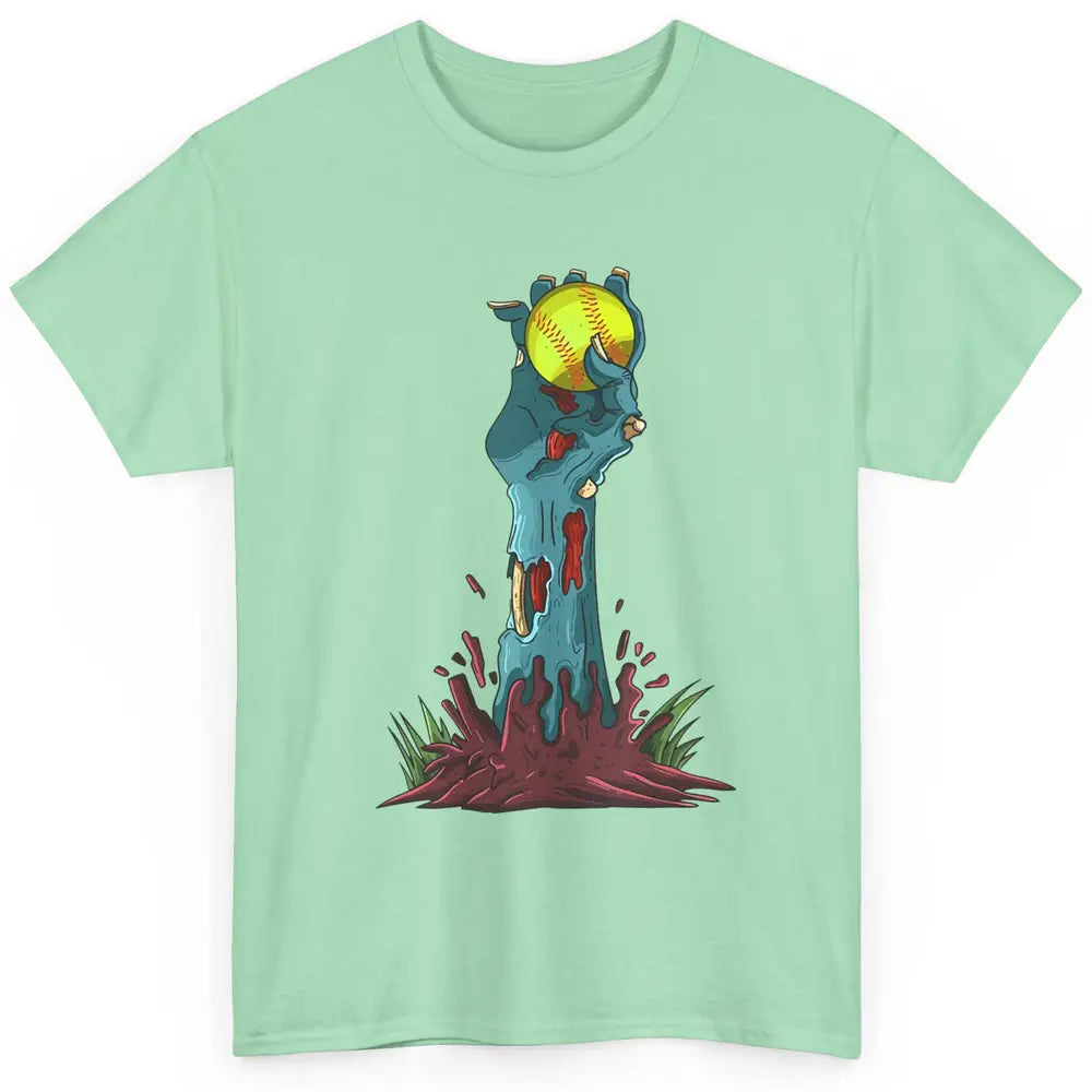 Zombie Hand Softball Funny Halloween Softball Scary Costume Classic Unisex T-Shirt