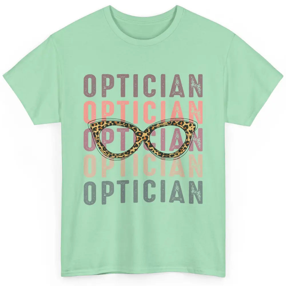 Retro Optometrist Leopard Eyeglasses Optician Ophthalmology Classic Unisex T-Shirt
